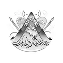  volcano tattoo design idea