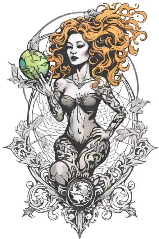 Mother Earth tattoo design idea