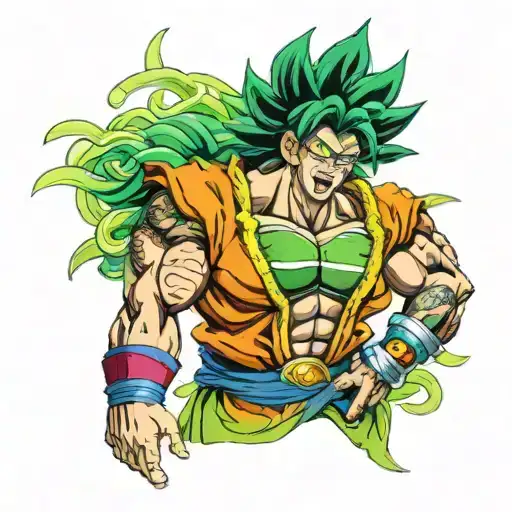 dragon ball z broly full power tattoo design idea