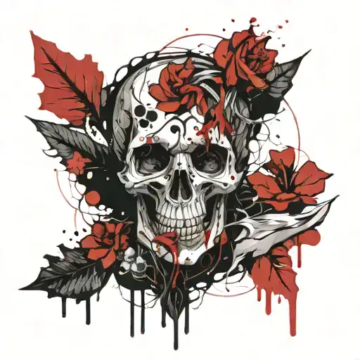 grim reapte in mourning no flowers at all  tattoo design idea