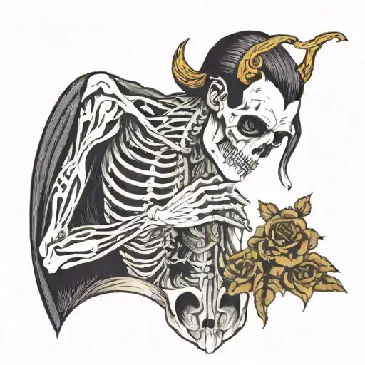 grim reapte mourning without flowers at  all  tattoo design idea
