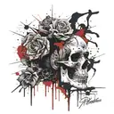 grim reapte mourning without flowers at  all  tattoo design idea