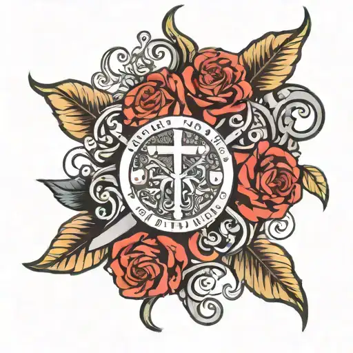 chrome hearts scripture verses flowing tattoo design idea