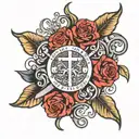 chrome hearts scripture verses flowing tattoo design idea