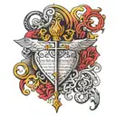 chrome hearts scripture verses flowing tattoo design idea