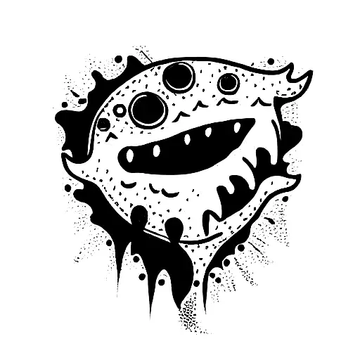 monster in chest  tattoo design idea