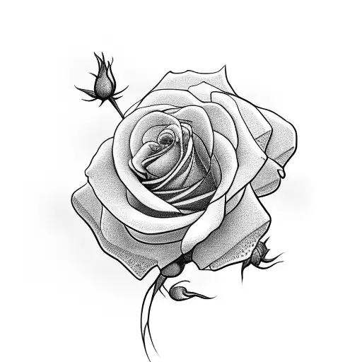 beagle with roses tattoo design idea