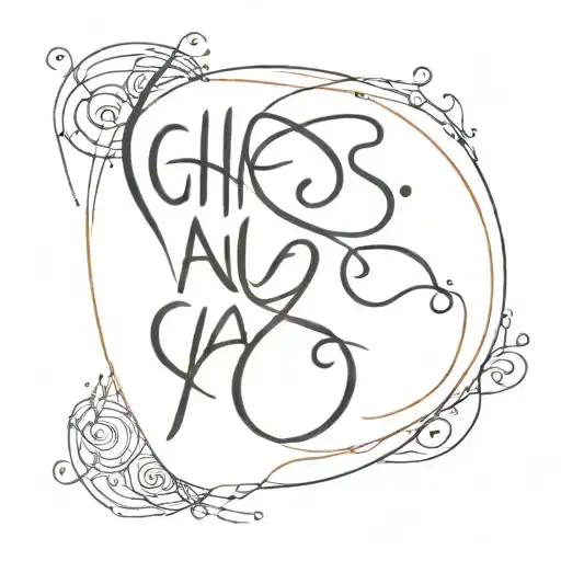 chaos and calm writen tattoo design idea