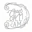 chaos and calm writen tattoo design idea