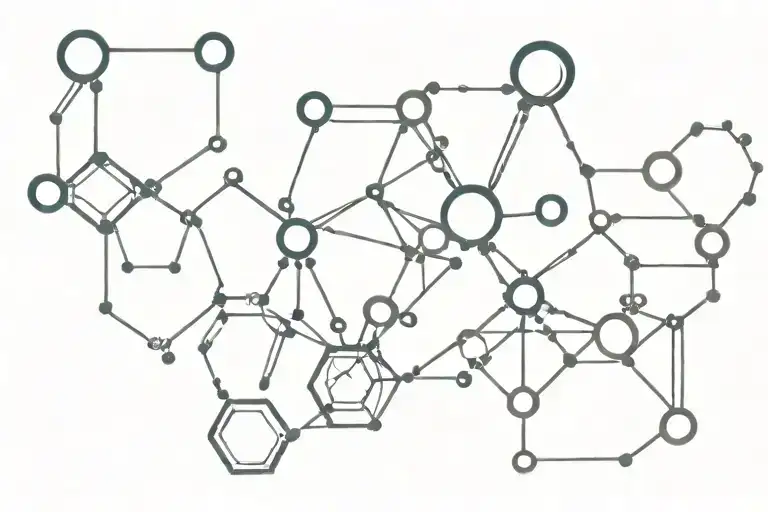 caffeine molecule tattoo design idea