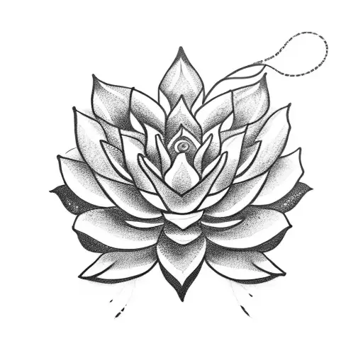 A serpent intertwining with a blooming lotus flower, symbolizing the balance between beauty and danger tattoo design idea