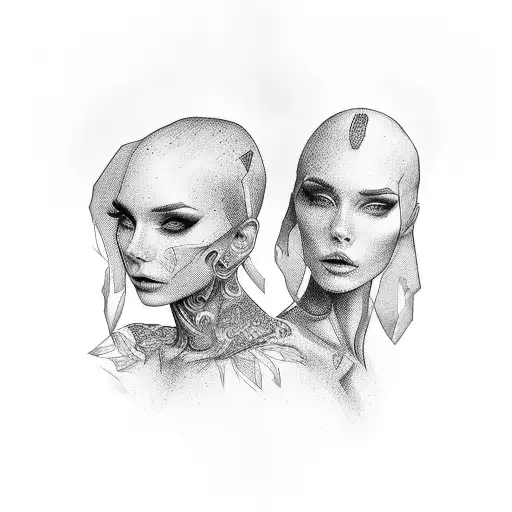 2 sister, 1 brother toguether tattoo design idea