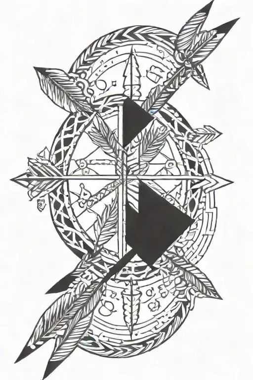 Native American crossed arrows   tattoo design idea