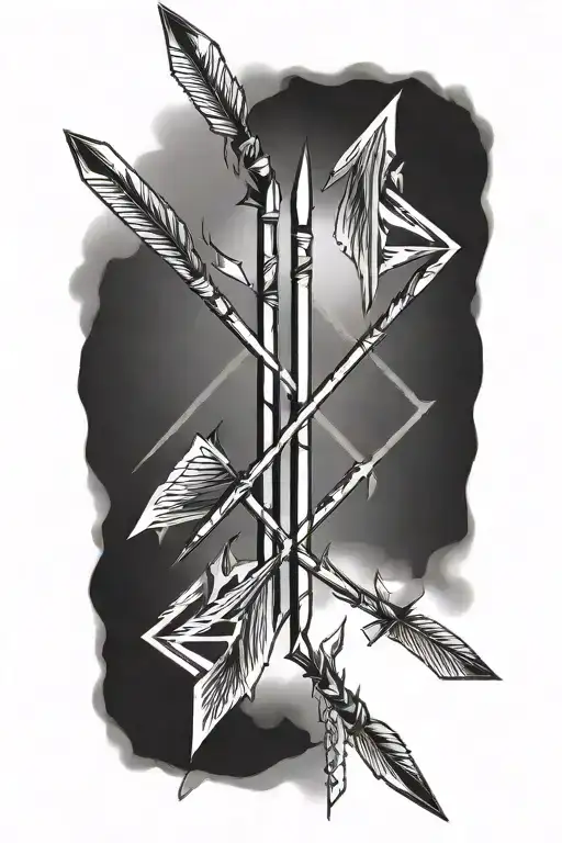 arrows crossed tattoo design idea