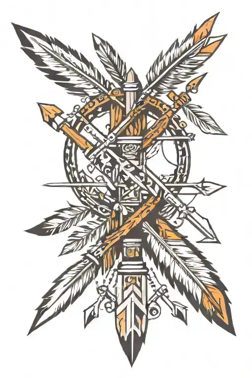 Native American crossed arrows   tattoo design idea