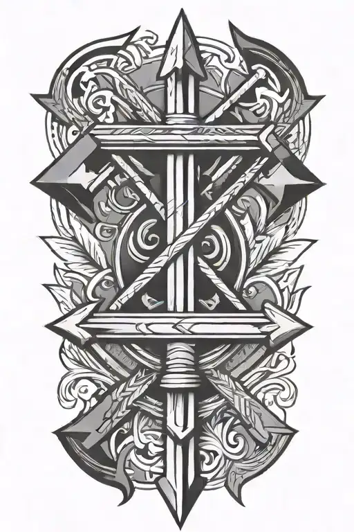 arrows crossed tattoo design idea