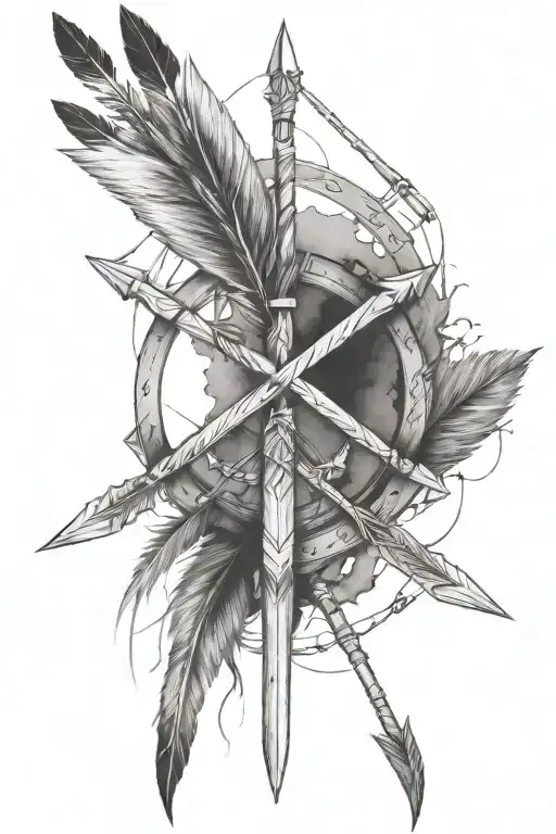 Native American crossed arrows   tattoo design idea