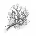 vine and the branches John 15:5 tattoo design idea