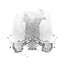 silhouette, fingerprint, jack daniels, dumbbell, DJ tattoo design idea