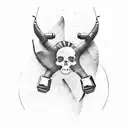 silhouette, fingerprint, jack daniels, dumbbell, DJ tattoo design idea