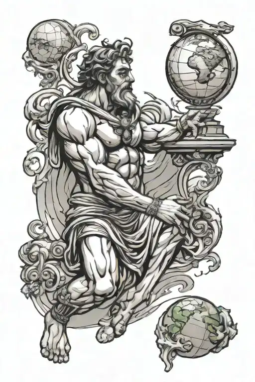 atlas holding the world Greek mythology inspired tattoo tattoo design idea