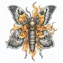 moth and flame tattoo design idea