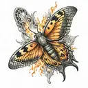 moth and flame tattoo design idea