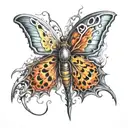 moth and flame tattoo design idea