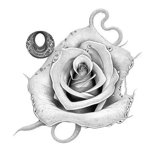dagger rose snake Mandela tattoo design idea