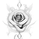 dagger rose snake  tattoo design idea