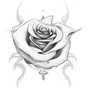 dagger rose snake  tattoo design idea