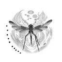 dragonfly Mandela moon tattoo design idea