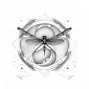 dragonfly Mandela moon tattoo design idea
