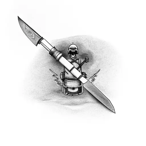 A welding torch transforming into a knife tattoo design idea