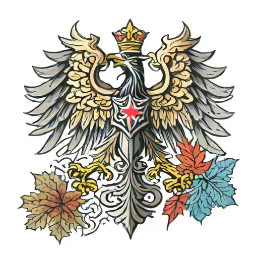 polish eagle, polish flag, German eagle, German flag, Celtic cross, maple leaf tattoo design idea