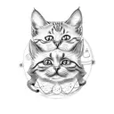 five cats tattoo design idea