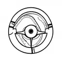 fine line steering wheel with tears dripping tattoo design idea