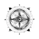 moon sextant compass Nordic tattoo design idea