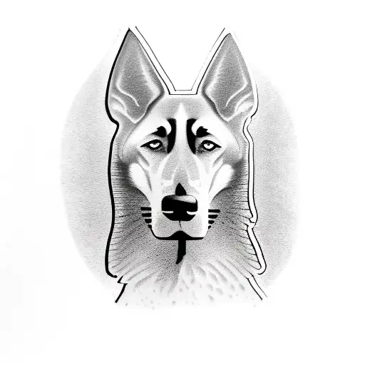 A stack of books with a Belgian Malinois silhouette as a bookmark tattoo design idea