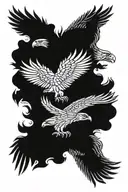eagle and wolf tattoo design idea