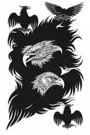 eagle and wolf tattoo design idea