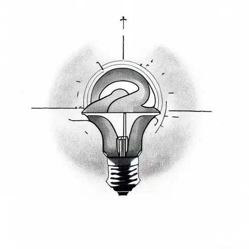 two light bulbs beside each other one on and one off tattoo design idea