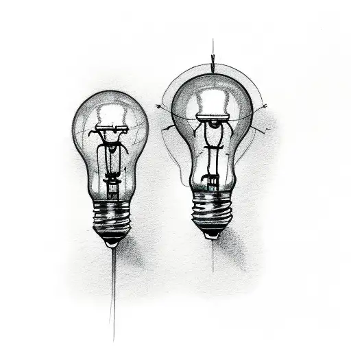 two light bulbs beside each other tattoo design idea