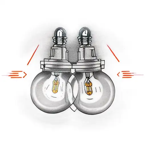 two light bulbs beside each other one on and one off tattoo design idea