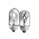 two light bulbs beside each other tattoo design idea