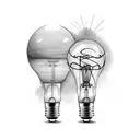 two light bulbs beside each other tattoo design idea
