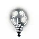 two light bulbs beside each other one on and one off tattoo design idea