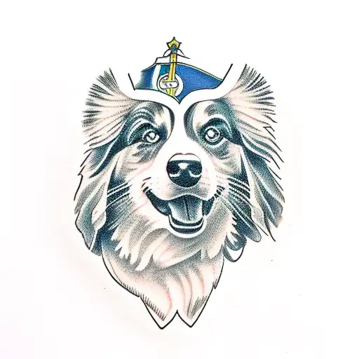 australian shepherd tattoo design idea