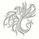 phoenix resilience and heart tattoo design idea