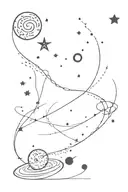 Galaxy filled tattoo design idea